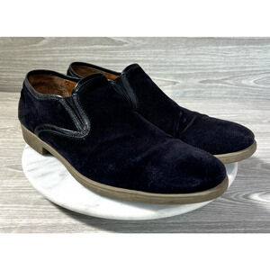 John Varvatos Dress Loafers Mens‎ Size 10 Navy Blue Suede Vibram Sole Slip On